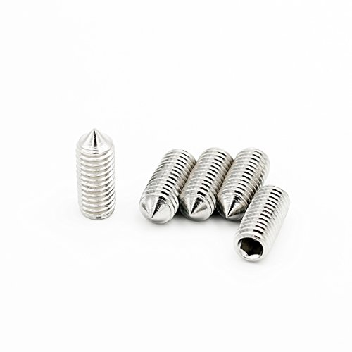 M6 Gewindestifte mit Innensechskant und Spitze, Edelstahl, 30 Stück (M6 x 10 mm)