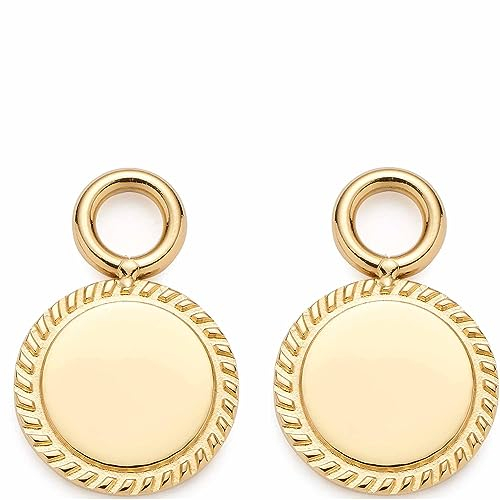 JEWELS BY LEONARDO Ohrring-Einhänger Beauty's Luisa • Creolen-Anhänger aus goldfarbenem Edelstahl • runde Charms mit fein ziseliertem Rand • Schmuck Geschenk für Frauen • 023249