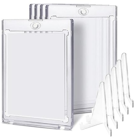 Magnetische Kartenhalter, Magnetspannplatte,35pt-100pt für Sammelkarten und Sportkarten,Schützen Sie die Karte, Fußball, Basketball Karten(5 Stück) (75pt)