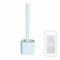 Toilet Brush | Bathroom Silicone Toilet Brush and Holder | Plastic Handle & Soft Flexible Bristles | Base for brush Anti-drip (Blue)