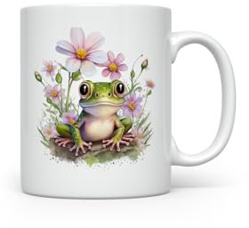 MAXIKIWI - Smooth Durable Ceramic Coffee or Tea Mug for Home or Office - Perfect for Any Occasion - Cute Frog Theme 1-350ml