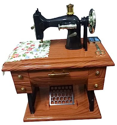 Zerodeko Vintage Simulation Nähmaschine Spieluhr Kleiner Musik Dekorationsbox Retro Treadle Für Zuhause Und Dekoration Stereolautsprecher Musikpedalen Für Sammler Und