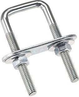TA-VIGOR 4 sets M6 Square U-Bolts, 35mm Inner Width 60mm Length Steel U-Bolts with Nut, Plate, Washer for Attaching Piping Conduit Cable Tube Brackets Boat Trailer