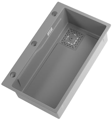 XJTNLB Fregaderos de Cocina Fregadero Cocina 1 Seno Fregadero Bajo Encimera Inox con Escurridor con Cesta de Drenaje, Cuenca de Drenaje 720x450mm