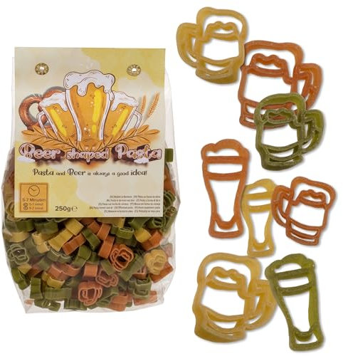 Bier Pasta - Nudeln in Bierform/Biernudeln - Hartweizengrieß mit Tomate & Spinat - 250 g
