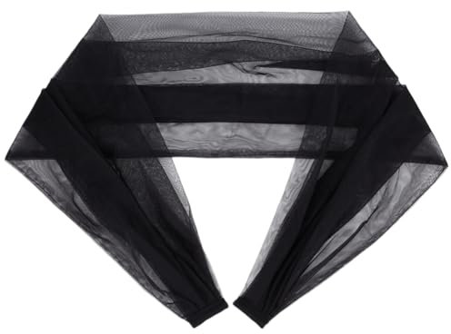 BENECREAT Detachable Tulle Sleeves, 110cm Black Bridal Tulle Shawl Lace Sheer Puffy Sleeves Dress Sheer Capes Cover Up Accessory for Wedding, Costume, Formal Party Prom