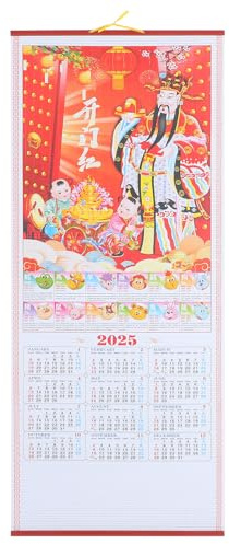 Operitacx Traditioneller Chinesischer Wandkalender 2025 Mondjahr Der Schlange Wandkalender Zum Aufhängen Jahreskalender Für Heimbüro-Dekoration