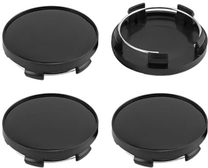 4 copricerchi universali modificati auto, colore nero, 60 mm (diametro esterno 60 mm, diametro interno 56 mm)