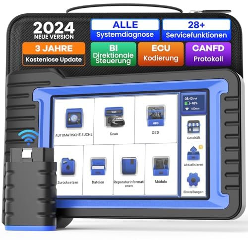 mucar OBD2 Diagnosegerät, VO7S Diagnosegerät Auto Mit Volle Systemdiagnose Und 28+Reset-Funktion, Auto Auslesegerät Für BI-Direktionale Steuerung, Aktives Testen, ECU-Kodierung, CANFD-Protokoll