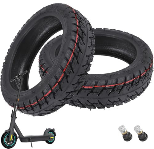 VOLOHAS 60/70-6,5 Offroad-Tubeless-Reifen 10 Zoll Dicker Reifen Ersatzreifen für Xiaomi 5/5 Pro/5 Max, für Ninebot Max G30/Max G30 D/Max G30 D2/G30E/G30LP Elektroroller Schlauchloser Reifen (2 Stück)