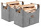 Aufun 2x Holzkorb für Kaminholz, XXL Faltbarer Brennholzkorb Filzkorb extra dicker Filz und verstärkter Griff, Groß Filztasche für Einkauf, Holz, Zeitung oder Brennholz (50x32x40 cm, Grau)