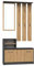 MartHome Garderobe Set Flur - Flurgarderoben Set Modern, Garderobe Set, Platzsparende Flurmöbel, Großem Spiegel und Kleiderhaken - Kleiderbügel für Kleidung und Mäntel (Anthrazit)