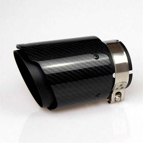 EKEGUY Auspuffblenden Mattschwarzes Rohr Aus Kohlefaser-Edelstahl Universal-Auspuffrohr-Schalldämpferrohr Für E46 Endrohrblenden(54-76MM)