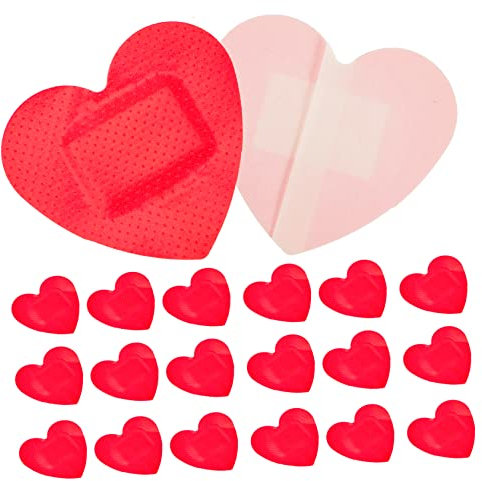 Healvian 50Pcs Heart Shaped Bandages Cute Small Plasters for Kids and Adults for Design Plasters