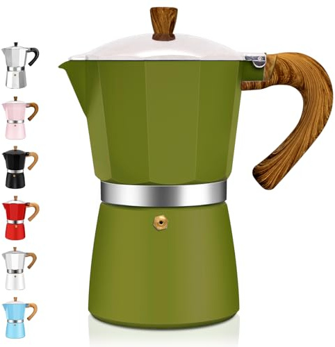 DITOSH 3 Tazze di Alluminio Espresso Stovetop Moka Pot Express Coffee Maker Percolator Italiano Classico Moka Macchina per Caffè Italiano e Cubano Brewing per la Casa e il Campeggio 150ml 5oz