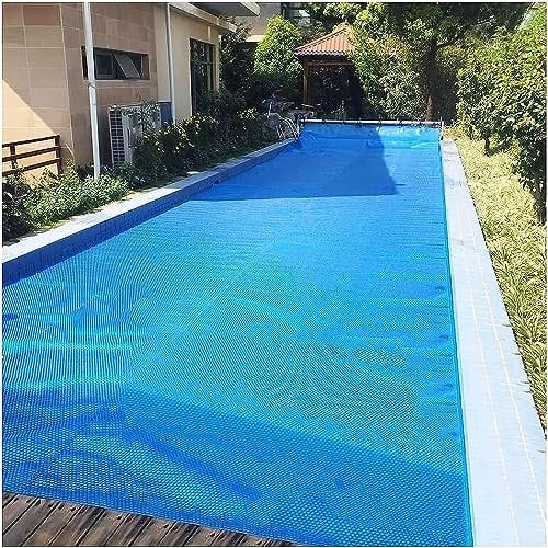 Bâche de piscine 400 microns à bulles solaire imperméable flottante longue 4 m x 7 m