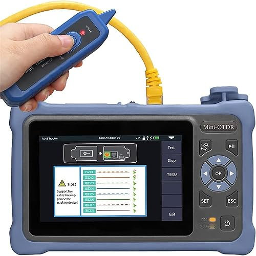 Fiber Optic Tester, Portable Network and Cable Tester, Touch Screen VFL OLS OPM Event Map, Optical Fiber Power Meter for Ethernet Cables