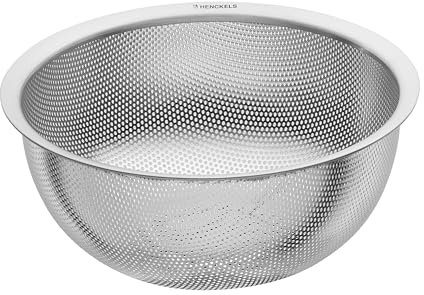 HENCKELS by ZWILLING TRIO Küchensieb 20 cm, rostfreier Loch-Edelstahl, Silber