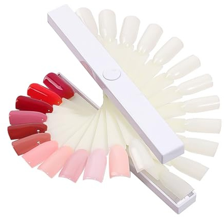 TOPPERFUN Nail Practice Tips and Nail Display Plates Spiral Stand with Sector and Umbrella Shapes, Sturdy for Salon and Professional Use, Easy to Organize and Showcase Colors