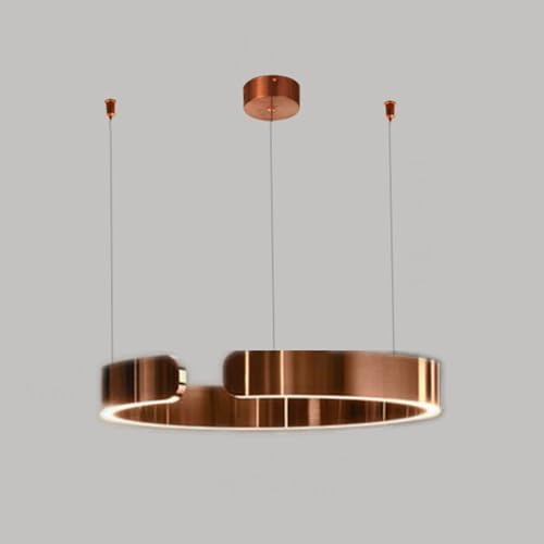 HAGTRB Modern LED Irregular Ring Pendant Light Chandeliers Rose Gold Kitchen Island Lighting Fixture Contemporary Round Halo Ceiling Pendant Lamp for Hallway Living Room Bedroom