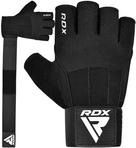 RDX Weight Lifting Gloves, 15-Inch Long Support Strap Anti Slip Palm Protection with 3 Wrist Alignment Plates, Adult & Kids Powerlifting Deadlifting Bodybuilding Exercise Gym Fitness Workout Training