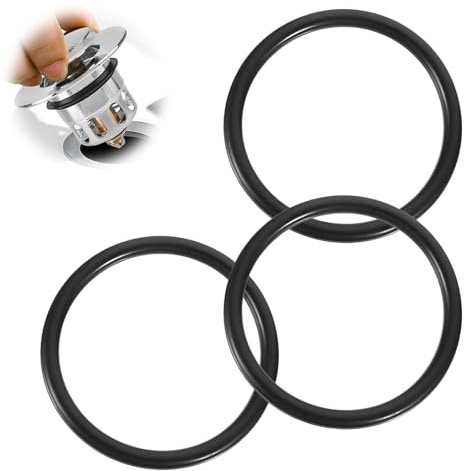 3 Pcs 38mm Bath Plug Seal O-Rings Seal Rubber Replacement | O-Ring Rubber for Bathroom Sink Push Pop Up Plug, Basin Drain Bath Plug Seals