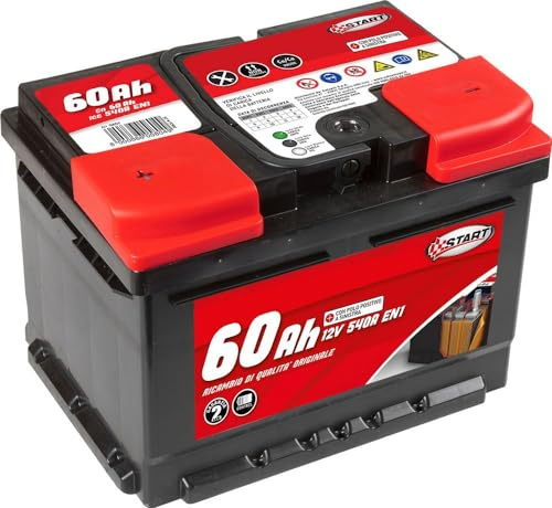 Batteria Auto 60AH 12V 540A Polo Positivo Sinistro Cassetta L2 - Batteria Auto Polo Positivo 2 | Accumulatore | Batteria 12V