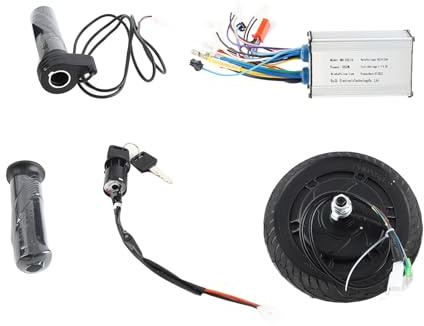 BRRNOO Kit de Conversion de électrique, Kit de Moteur de, Diamètre de Moteur de 200 Mm, 24 V, 350 W, Roue en Métal, de de Moyeu sans Balais pour Scooter électrique de 8 Pouces