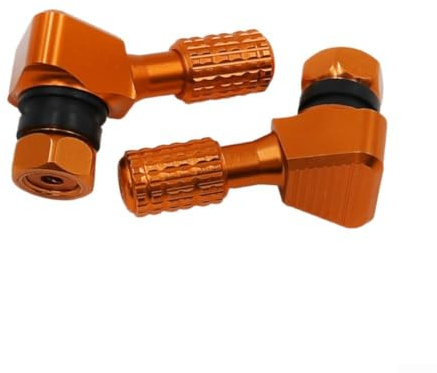 Alu Reifenventilkappen 2 Stück Leicht Robust(Orange)