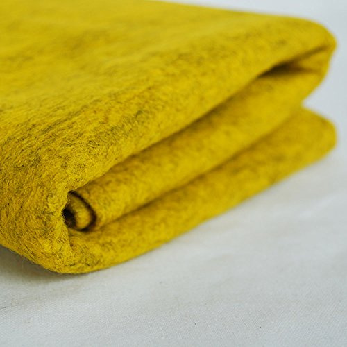 100% Wool Felt Fabric - 1mm Thick - Mottled Yellow - 45cm x 50cm