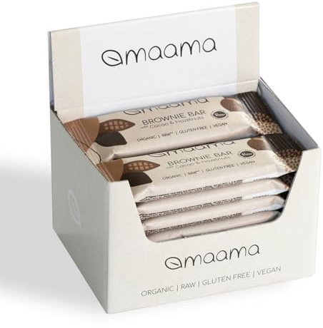 MAAMA, Barretta di frutta con Nocciole e Cacao Bio - Snack Sano e Goloso - Biologica, Vegan, Senza Zuccheri Aggiunti e Senza Glutine - Confezione da 14 barrette da 35g ciascuna