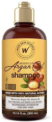 WOW Skin Science Marokkanisches Arganöl-Shampoo – Sulfatfreies Shampoo für trockenes Haar – Feuchtigkeitsspendendes Shampoo für Damen und Herren (Braun, 16,91 fl oz (Packung mit 1))