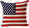 Egurs 45 x 45 cm Kissenhülle USA Flagge Deko Kissenbezug 100% Leinen Baumwolle