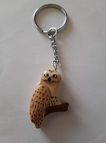 Storchenlädchen Schlüsselanhänger Eule, 9 cm, Holzanhänger, Tier Vogel Eulen
