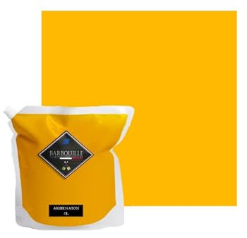 Peinture Jaune Soleil Acrylique Akhenaton - Aspect Velours - Peinture Mur, Plafond & Boiserie - Lessivable - Séchage En 30 min - COV A+ - Fabriquée En France - 5 L - BARBOUILLE