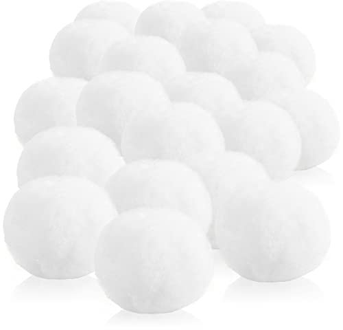 com-four® 20x Schneeball weiß, künstliche Schneebälle für Indoor-Schneeballschlachten, weiche Plüschbälle, Kunstschnee, tolle Weihnachtsdekoration, 8 cm (8cm - 20x Schneeball)