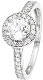 Ring Isis-Topas Weißgold und Diamanten, Weißgold, Topas