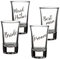 Lillian Rose G158 BG Bride, Groom, Maid of Honor, and Best Man Shot Glass Schnapsglas-Set für Braut, Bräutigam, Trauzeugin und Trauzeugen, Glas, farblos