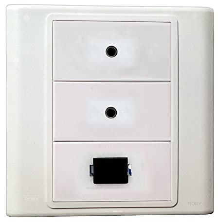 Plaque Murale, 2 x 3.5 Écouteur+ SC Simplex,Keystone Audio Connecteurs Jack Prise Blanc Plaques frontales décoratives Couvercle du coupleur de Montage de l'appareil - (#86)