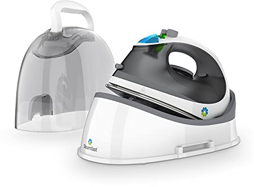 Steamfast SF-760 Portable Cordless Steam Iron, With Carrying Case, Non-Stick Sole Plate, White