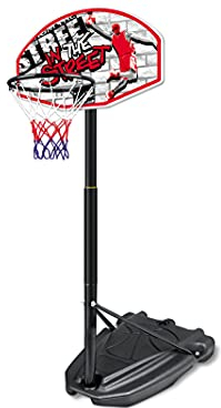 Teorema Giocattoli - Basketballkorb mit Rückwand und Säulen, höhenverstellbar von 180 bis 230 cm, 66860