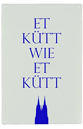 artboxONE Metall-Poster 30x45 cm Städte Et kütt wie et kütt - bunt von Künstler AB1 Edition
