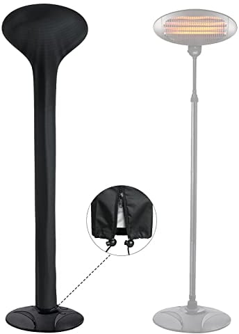 Electric Patio Heater Cover Waterproof, Outdoor Heater Cover 500D Full Covered Weather Resistant Zipper and Adjustable Drawstring Windproof 180X65CM