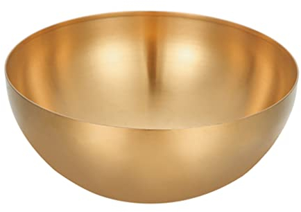UPKOCH Edelstahl Salatschale Single- Layer Suppenschüssel Reisschale Praktische Lebensmittel Servierschüssel Küche Geschirr (Golden 20 cm)