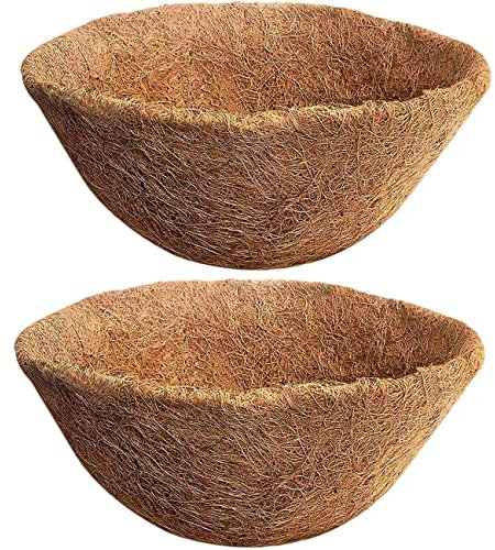 SUNYAY 2 Stück Ø25cm(10) Natürlicher Coco Liner für Hängekorb, Blumenampel und Pflanzgefäße - Coconut Faser Ersatz für Wandwanne, Blumen Vine Pot und Gartengemüse