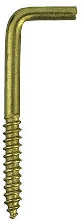 Masidef Cancani Ottone A L-Forma Vite Gancio per Legna 10-Pezzi Set, 2 mm x 20 mm Taglia