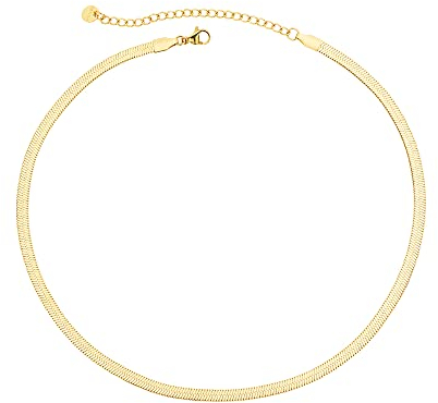Artiqo Schlangenkette Damen Gold | Filigrane Halskette ohne Anhänger aus Edelstahl | Wasserfest, Hautfreundlich & Langlebig - Modell Cora