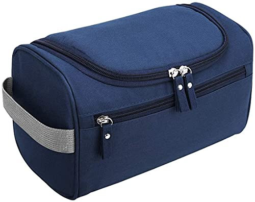 Trousse de Toilette Organisateuer de Toilette Sac de Toilette Homme Femme étanche Kit de Rasage Cosmétique Organisateur avec Crochet et Poignée pour Voyage Gym Business et Vacance Bleu