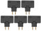 Convertidor de Enchufe Europeo de 5 Uds. Adaptador de Enchufe Inalámbrico Giratorio de 180 Grados 3 Conectores Adaptador de Enchufe Europeo Enchufe de Alimentación de Viaje de 110 a 250V(Negro)