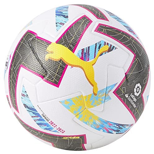 PUMA Unisex Keine Angabe Balls Orbit La League 1 FIFA Pro Match Football 2022-2023 5 White Beetroot Purple Blue Atoll